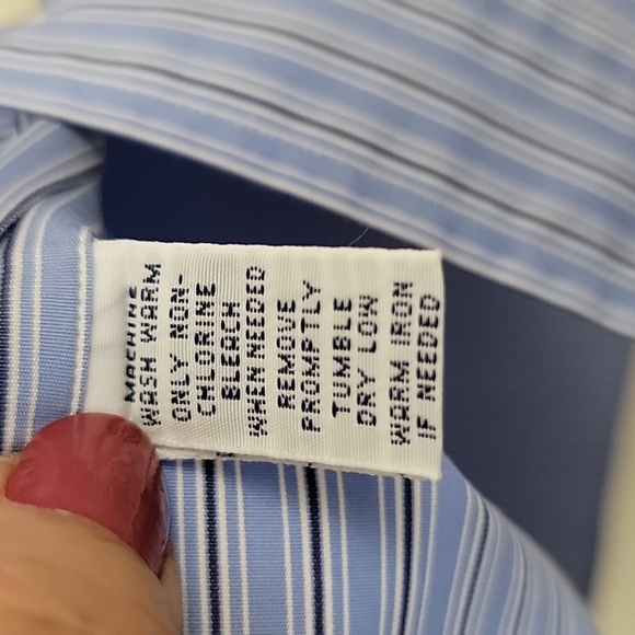 Ralph Lauren Blue Multicolored Pin Striped Dress Shirt XL - Picture 7 of 11